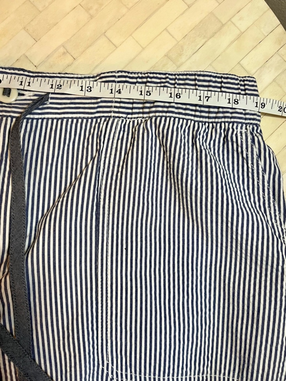 Lands' End Navy and White Vertical Striped 100% Cotton Pants size 16W - Picture 9 of 11